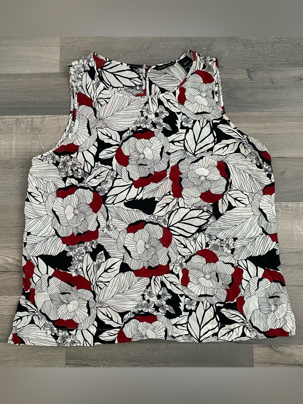 Vintage Y2K Abstract Floral Silk Sleveless Top